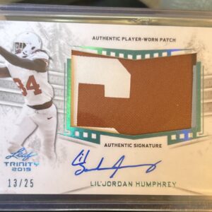 Lil’Jordan Humphrey 2019 Leaf Trinity RPA SP 13/25 Rookie Patch Auto *Nameplate*