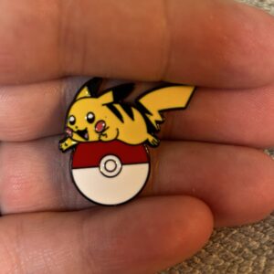Pikachu on Pokeball 1” Enamel Pin